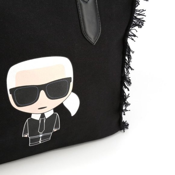 NWT KARL LAGERFELD TOTE SHOULDER BAG BLACK K/IKONIK LOGO NEW women\'s bag